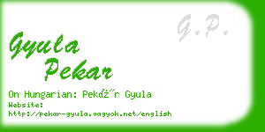 gyula pekar business card